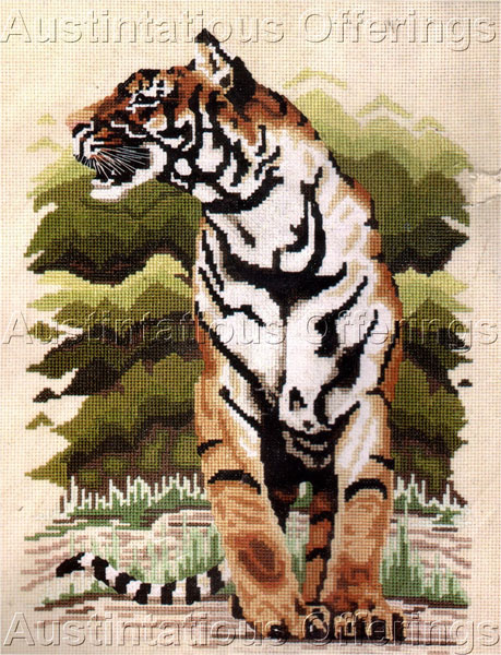 Rare Mayhew Tiger Portrait Cross Stitch Kit Dramatic Big Cat